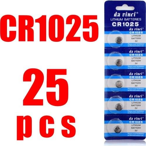 25Pcs 3V Lithium Button Coin Cells Batteries CR1025 High Energy Watch Remote Control Clocks Calculator Disposable Battery