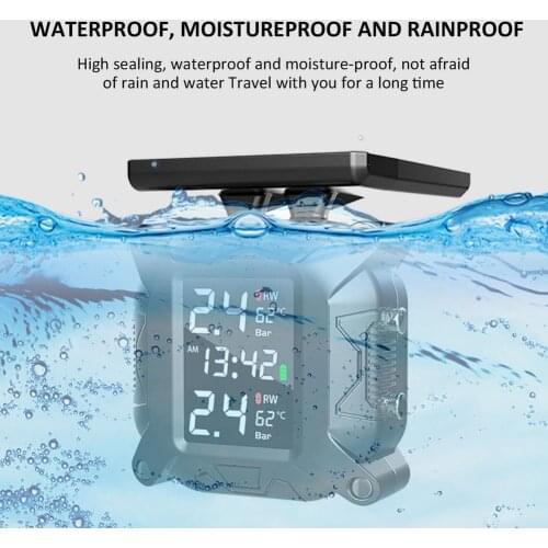 Solar Motorcycle Tire Pressure Monitor Locomotive Tire Pressure Wireless High-precision Motorcycle Solar TPMS Real-time Display