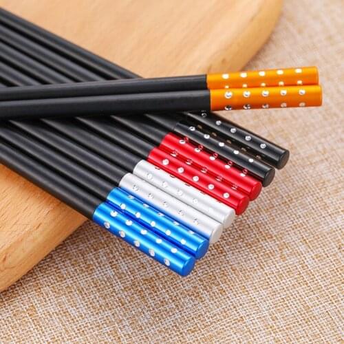 Stainless Alloy chopsticks Home Non-slip Japanese Heat resistant Family set tableware Mildew proof Hotel chinese chop sticks