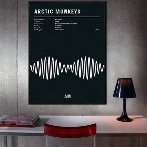 Posters and Prints Black Arctic Monkeys AM album Music Typography Poster Wall Art Pictures Canvas Painting For Room Home Decor