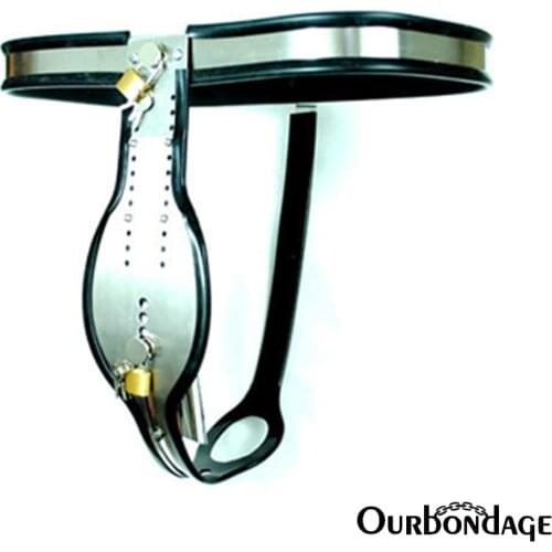 Ourbondage Stainless Steel Male Chastity Belt Inside Tube BDSM Bondage Chastity Device Penis Lock Sex Toys For Men