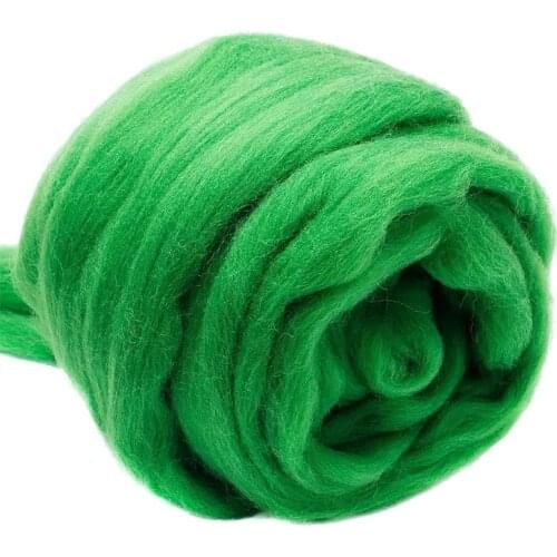 LMDZ 3.53oz Green Wool Roving Yarn, Wool Felting Supplies, 100% Pure Wool, Chunky Yarn, Spinning Wool Roving for Felting DIY