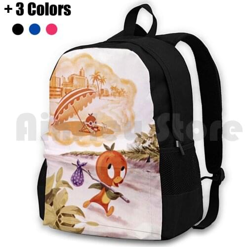 Headed For Fun In The Sun Outdoor Hiking Backpack Riding Climbing Sports Bag Vintage Retro Orange Bird Orange Bird Orange Juice