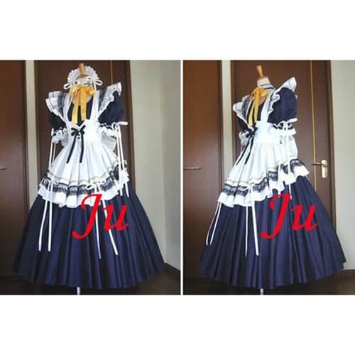 Sexy Sissy Maid Long Dress Lockable Uniform Cosplay Costume Tailor-made[CK852]