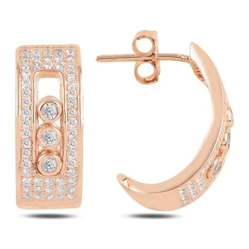 Silver 925 Sterling Zircon Stone Earrings