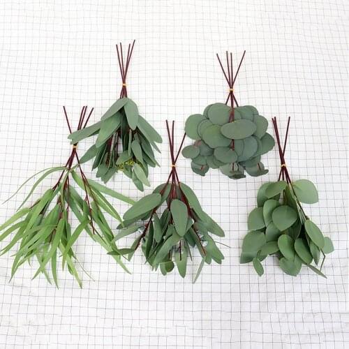 Nordic simulation plant eucalyptus leaves round eucalyptus leaves home decoration simulation fake flowers wedding bouquet