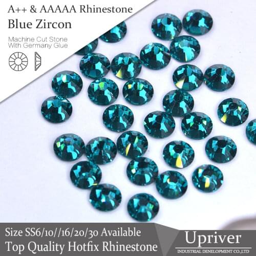 Upriver A++ Bright high Quality Strass Blue zircon SS6-SS30 Hotfix Rhinestone 1440pcs/288pcs For Garment Design