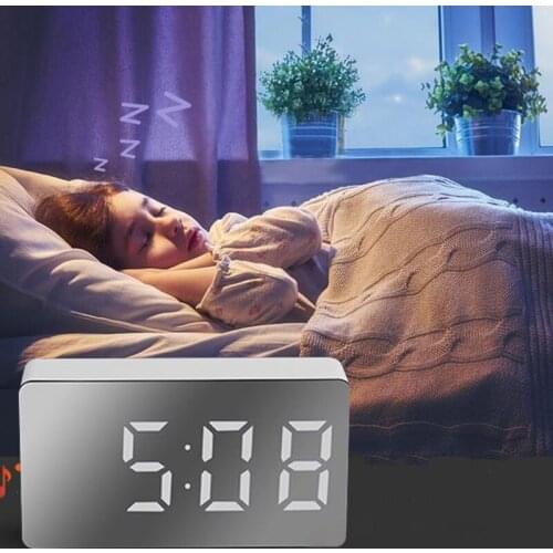 Led Digital Alarm Clock Mirror Display Clock Night Lights Electronics Clock Lamp Desk Bedroom Decor Travel ​reloj despertador