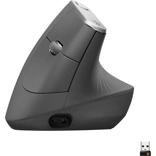 Logitech MX Vertical Wireless Mouse – Advanced Ergonomic Design Reduces Muscle Strain, Control and Move Content Between 3 Window