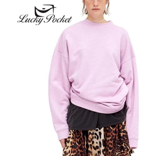 Women Spring Fall Pink Letter O-Neck Cotton Pattern Print Pullovers Ladies Plus Size Sweatshirt Female Streetwear Tops ZM108