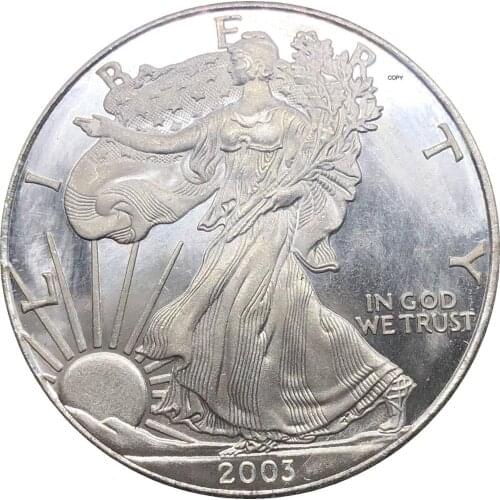 United States 1 Dollar American Silver Eagle Bullion Coin 2003 W Type Plated Silver Commemorative Coin Copy coin
