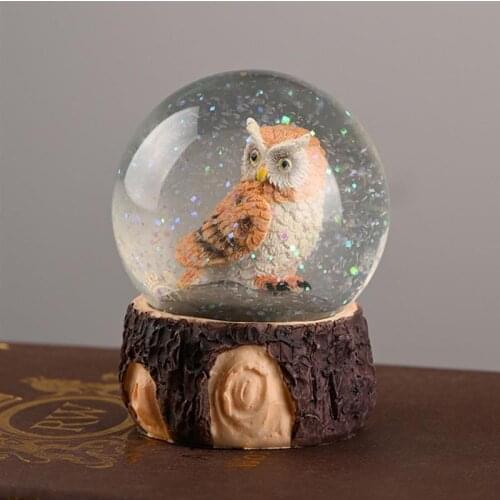 1PC Crystal Ball Adornment Creative Nordic Owl Crystal Ball Decor (Random Style)