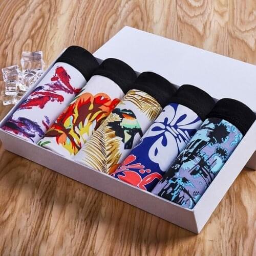 2/3/4/5pcs Men Underwear Boxers Fashion Printed Men Underpants Boxer Shorts Male Panties Pouch Sheath Underpants Vetement Homme