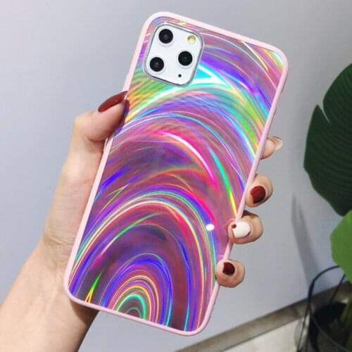 3D Rainbow Mirror Laser Phone Cases For iphone 12 Mini 11 Pro X XS Max XR Case 6 6S 7 8 Plus SE 2020 Hard PC Case Back Cover
