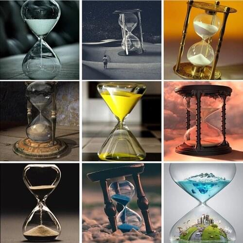 5d Diy Diamond Painting Time Hourglass Full Circle Diamond Embroidery Cross Stitch Kit Rhinestone Mosaic Artist Home Decoration