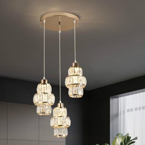 American crystal simple modern led home light luxury personalized restaurant Pendant Lights coffee bar decorative lamp WF1016