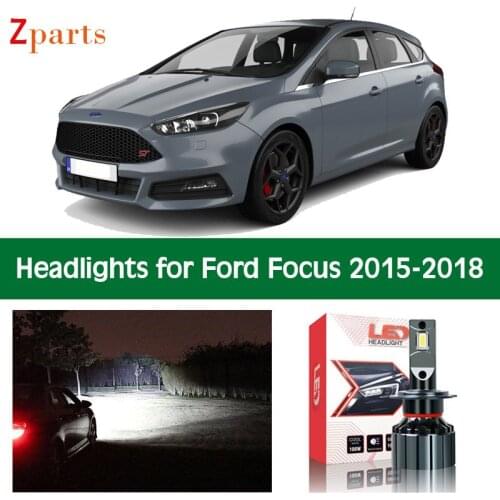 Car Bulbs For Ford Focus 2015 2016 2017 2018 LED Headlight Headlamp Low High Beam Canbus Auto Lights Lighting Accessories