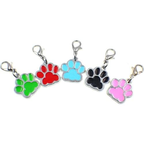 10pcs Blink Cat Dog/Bear Paw Prints fit Rotating Key Chain Key Rings bag Jewelry DIY Making with Lobster Clasp