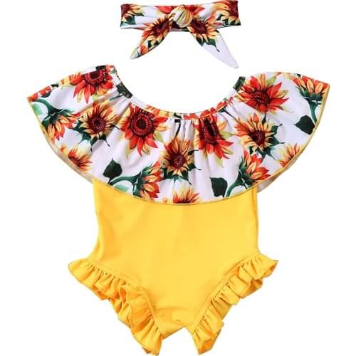 Toddler Baby Girl Kids Floral Print Bikini Swimwear Swimsuit Bathing Beachwear