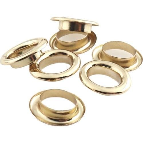 Metal Oval Light Gold Color Eyelets Inner Dia.15mm(5/8'') Grommets for Leather Craft Bags Webbing Hole Clothes DIY Accessories