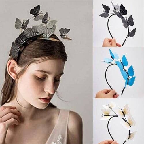 Trendy Headband Fashion Three Dimensional Simulation Butterfly Hairband Hair Accessories Ladies Hair Hoop Temperament Headwear