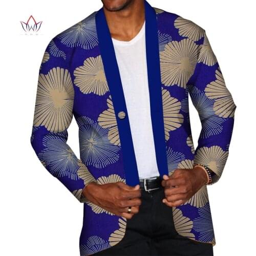 100% Cotton Men Long Sleeve Button Top Shirt African Clothes Bazin Riche African Design Clothing Mens Print Top Shirts WYN794