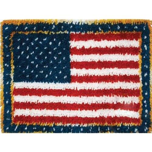 Latch hook rug kits sets for embroidery stitch thread Carpet embroidery American flag Picture Threads for embroidery hook