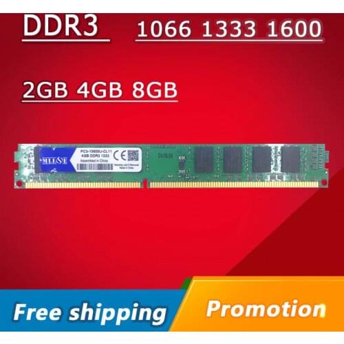 MLLSE RAM DDR3 2GB 4GB 8GB 1066mhz 1333mhz 1600MHZ PC3-8500U PC3-10600U PC3-12800U Desktop PC RAM Memory Memoria DIMM 2g 4g 8g