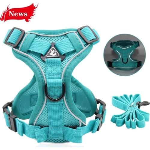 Dog Harness Reflective Puppy Kitten Collars Breathable Mesh Vest Adjustable Small Dog Cat Vest Harnesses Leash Pug Pet Supplies