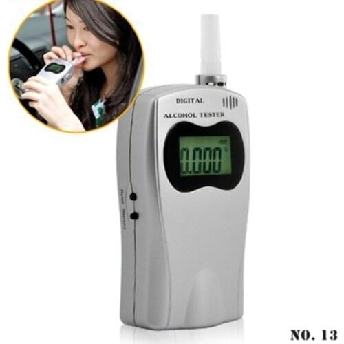 Professional Breath Alcohol Tester 5 Mouthpieces Breathalyzer With LCD Screen Digital Alcohol Detector Powered By USB Charger