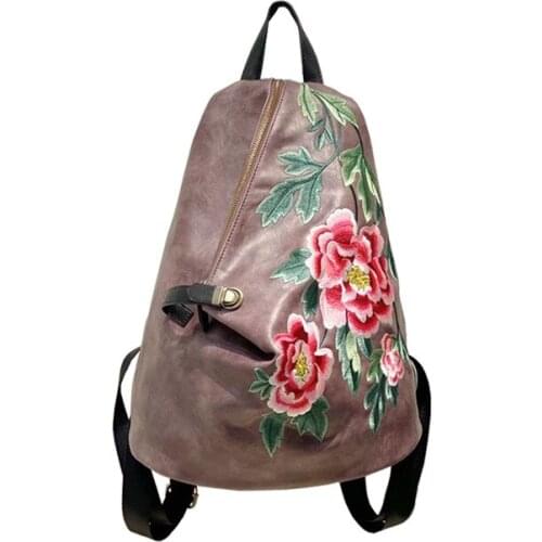 Luxury female bag 2021 new Chinese style embroidery female backpack classic personality female casual bag