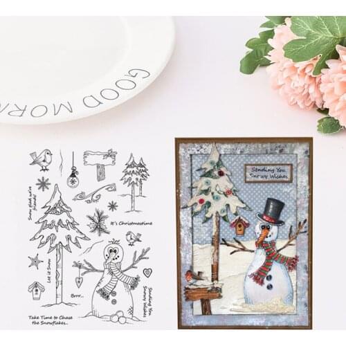 Christmas Snowman Silicone Clear Seal Stamp DIY Scrapbooking Embossing Photo Album Decorative Paper Card Craft Art Handmade