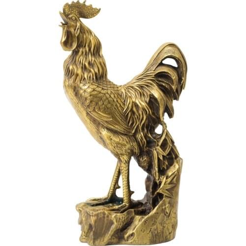Handmade Copper Chicken Decoration Golden Rooster Living Room Home Fortune Handicraft Equipment Ornaments Rooster decor