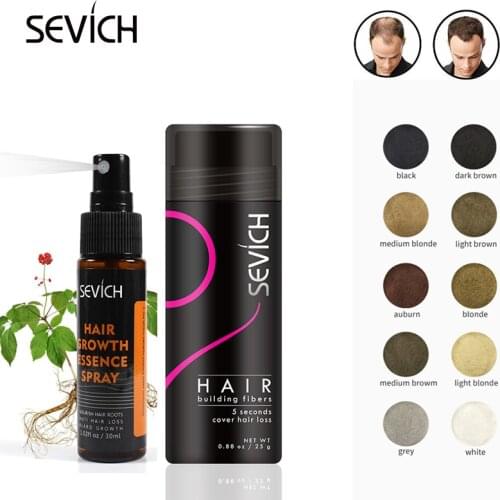 Sevich 25g hair building fibers 30ml hair growth spray essential oil liquid anti hair loss full hair instantly fiber capilares