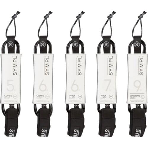 Standard Surf Leashes 6Ft Pro 7Ft 9Ft Longboard Black