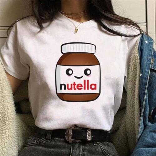 Hot Sales Women T Shirt Nutella Tshirts Casual Tee Top Hipster Tumblr Female T Shirt Harajuku T-Shirts Woman Clothes