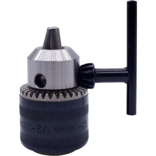 1pcs 1.5-10mm B12 3/8 Thread Drill Chuck Conversion Drill Chuck 1/2 M12x1.25 Wrench Into Electric Drill Keyless 3 Jaw Chuck
