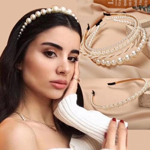 2020 Summer New Elegant Full Pearl Hairband, Cute Headband Hair Hoops Holder Ornament Head Band,Female Fashion Hair Accessories