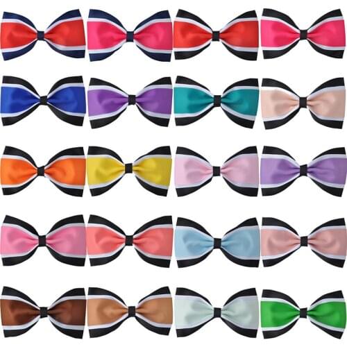 20pcs Ruoshui Bowknot Hairpins Set For Kids Stripe Barrettes For Girls Children Hair Clips Hair Accessories Hair Grips Bows