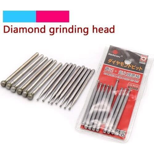 5pcs 1-6mm Diamond Grinding Head & Cbn Point Boron Nitride Drill Bit For Cutting Jade Glass Stone Ceramic Rotary Carving Tools