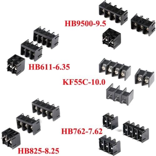 5Pcs KF55C-10.0 HB611-6.35 HB762-7.62 HB825-8.25 HB9500-9.5 DIP Connector Socket 2P 3P 4P Plug BLACK Connector DIY New