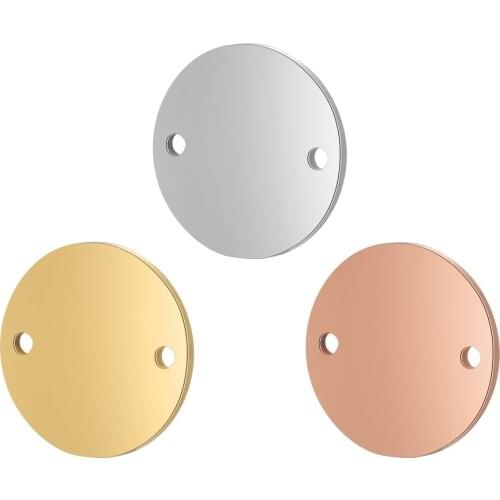 5pcs/lot 100% Stainless Steel Mirror Polished Disc Round 10-16mm Connertor for Bracelet Necklace