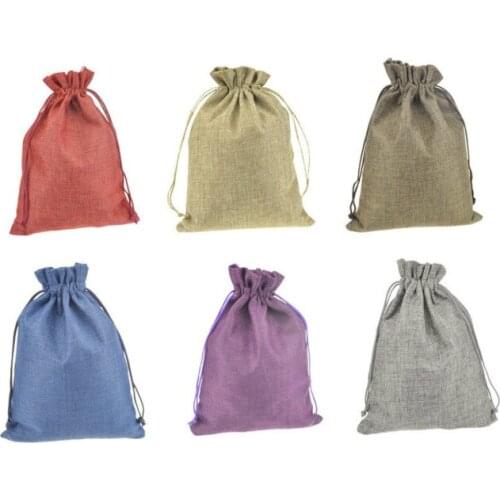 50pcs 17*23cm Linen cloth packaging bags ziplock zip lock gift jewelry candy storage bag wedding party favor pouch package