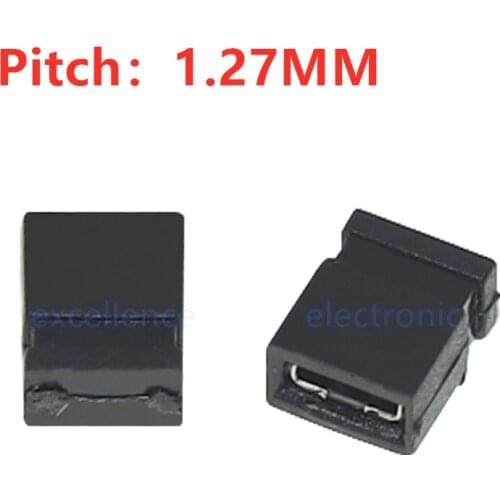 50pcs/lot 1.27mm Jumper Cap Closed Short Circuit Cap Pin Connector Blocks Connector for 1.27mm Header