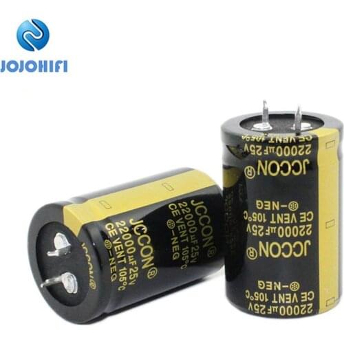 2pcs 22000uF 25V Pitch 10mm 30x45mm JCCON 105 ℃ 25V/22000uF Horn Aluminum CapacitorAudio Amplifier Power Filter Capacitors