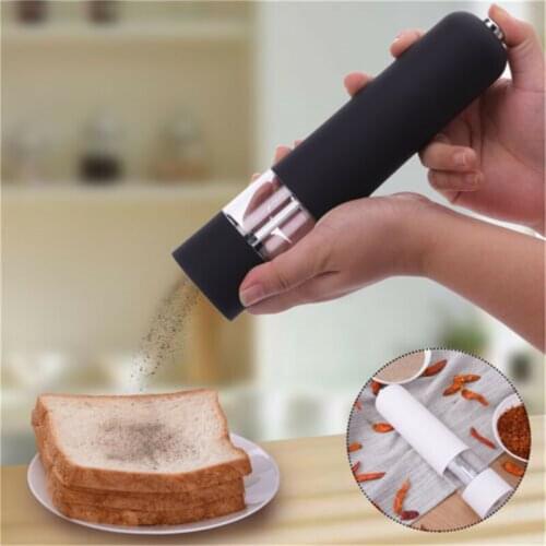 Automatic Salt Pepper Grinder Set Electric Plastic Ceramic Burr Mill For Herb Pepper Spice Adjustable Kitchen Grinding Gadgets