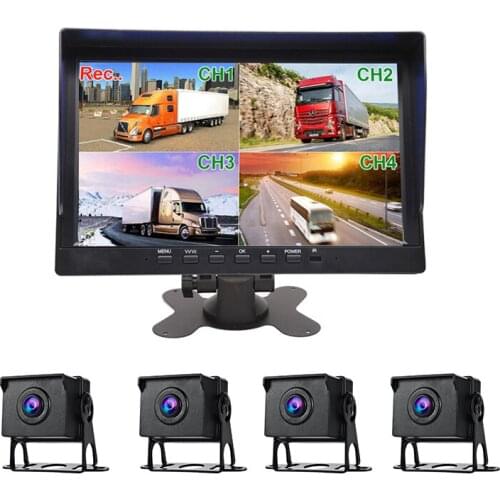 Car Dash Cam Video Recorder Registrar AHD DVR for Truck RV Van Bus CCTV 4 split screen 8-36V Loop Recording Parking camera