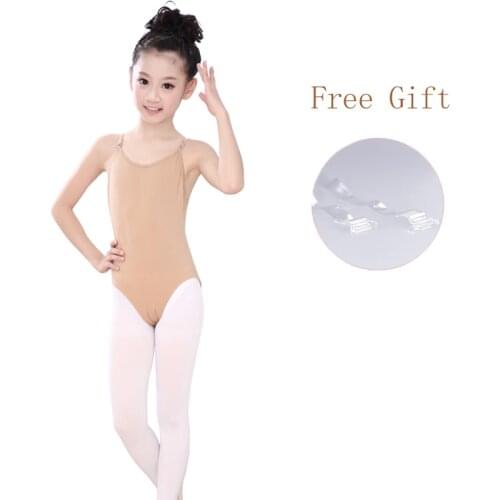 Nude Ballet Underwear Child Kids Gymnastics Seamless Camisole Skin Color Ballet Leotard Swimsuit Adjustable Shoulder Bands