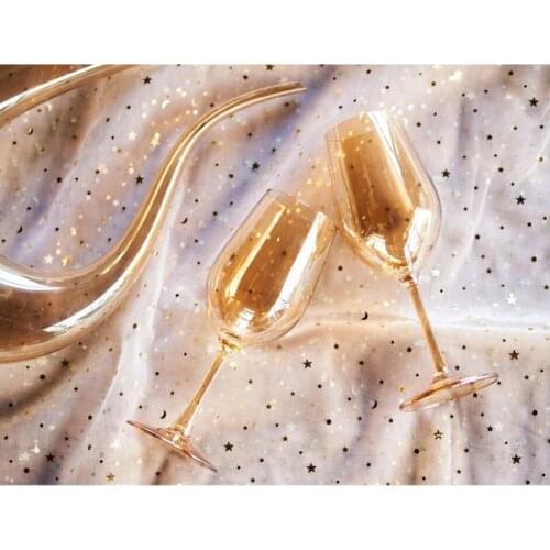 350ml golden glass goblet, high class goblet