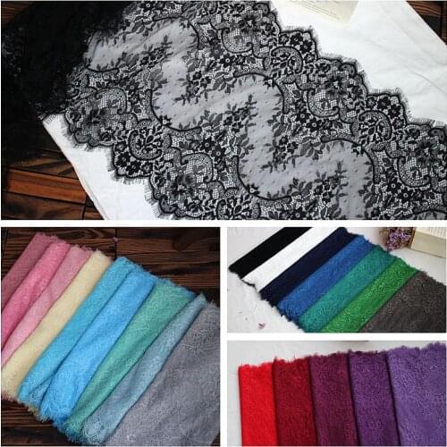 Cheap 2.9-3meter/lot 21colors for Choose 43-44cm High Quality Nylon Eyelash Lace Trims DIY Decorative Veils Fabric X909